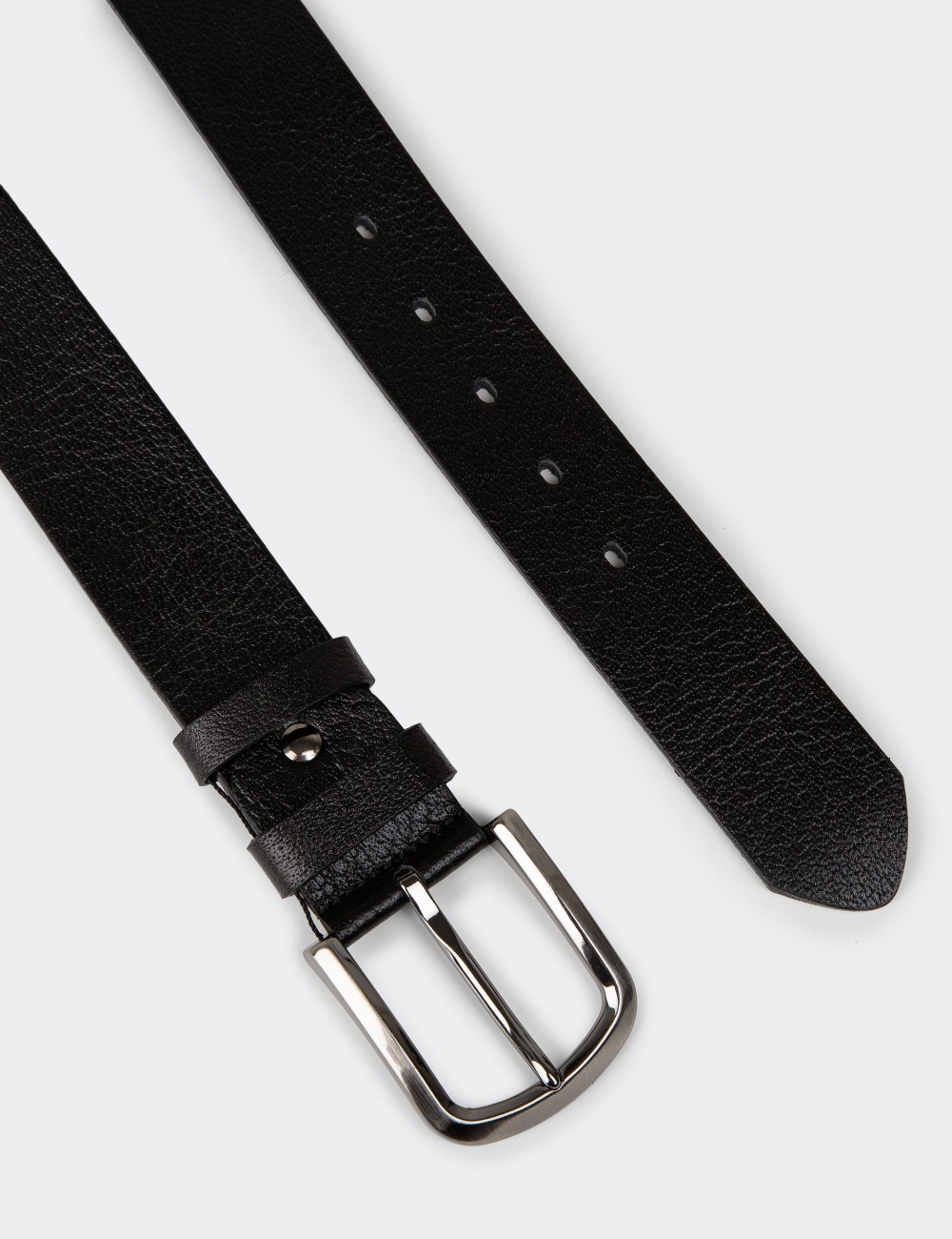 Leather Black Men's Belt - TB002MSYHW01