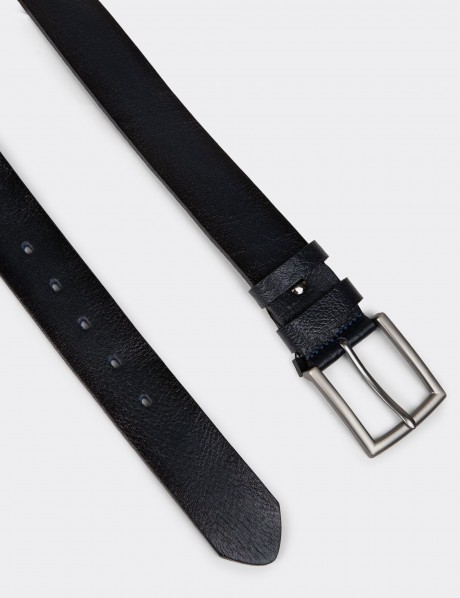 Leather Navy Men's Belt
