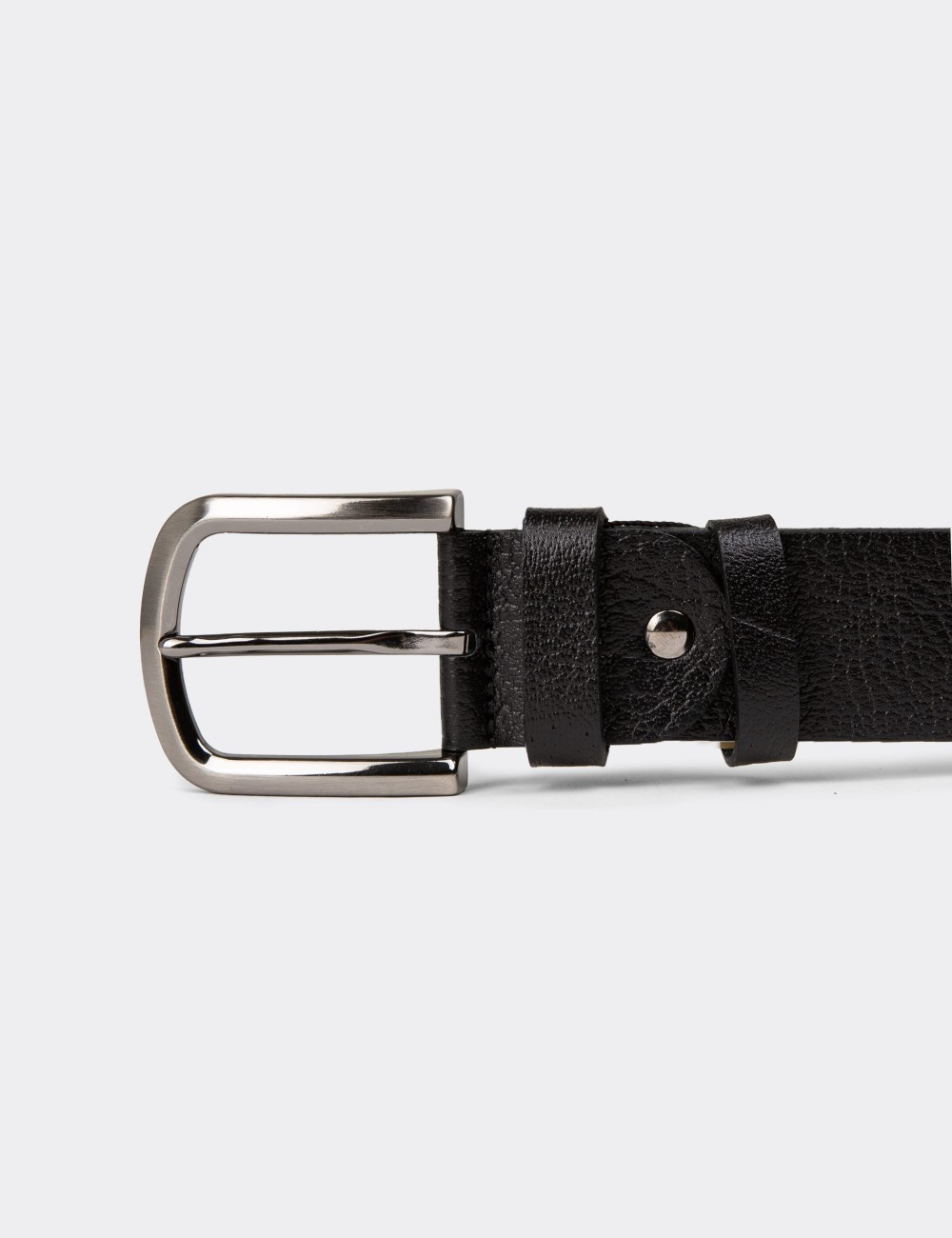 Leather Black Men's Belt - TB002MSYHW01