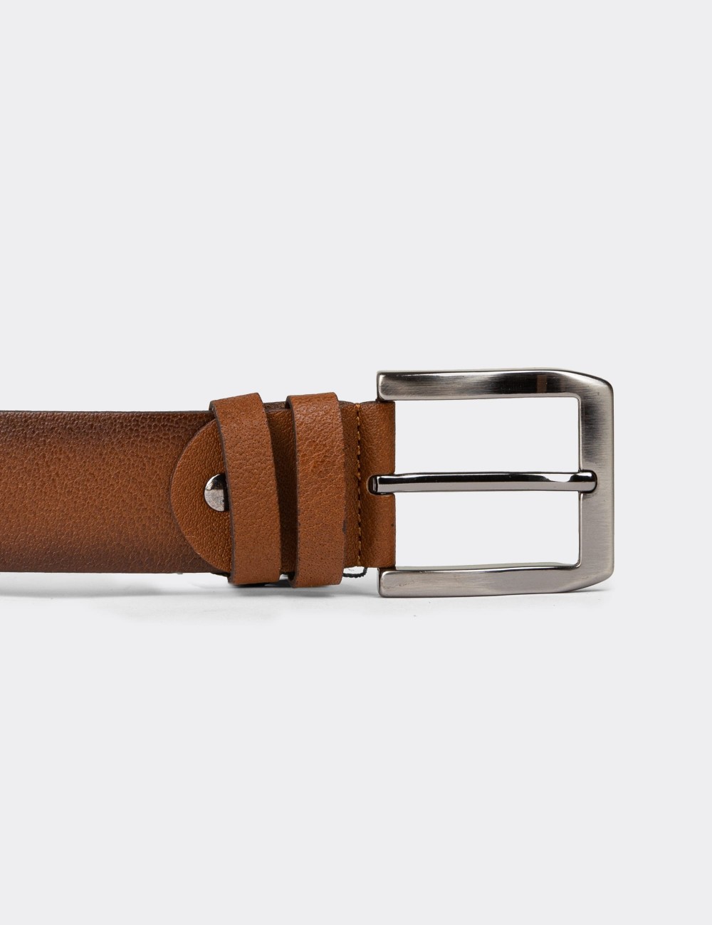 Leather Tan Men's Belt - TB002MTBAW01