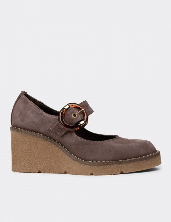 Women's Sandstone Suede Leather Platform Shoes