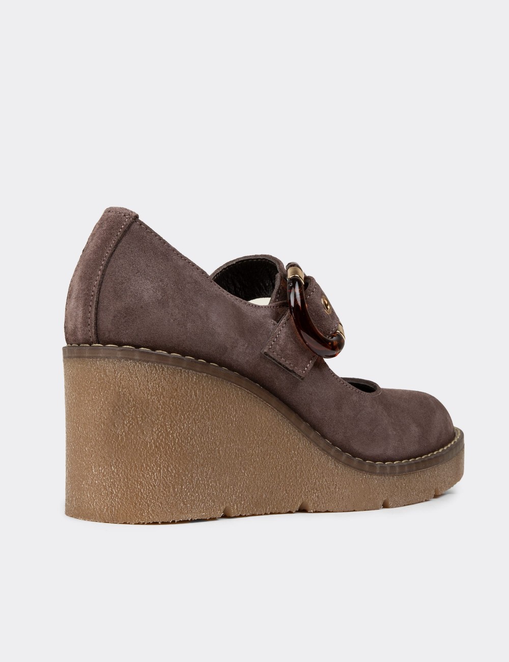 Women's Sandstone Suede Leather Platform Shoes - 61780ZVZNC01 Women's Sandstone Suede Leather Platform Shoes - 61780ZVZNC01