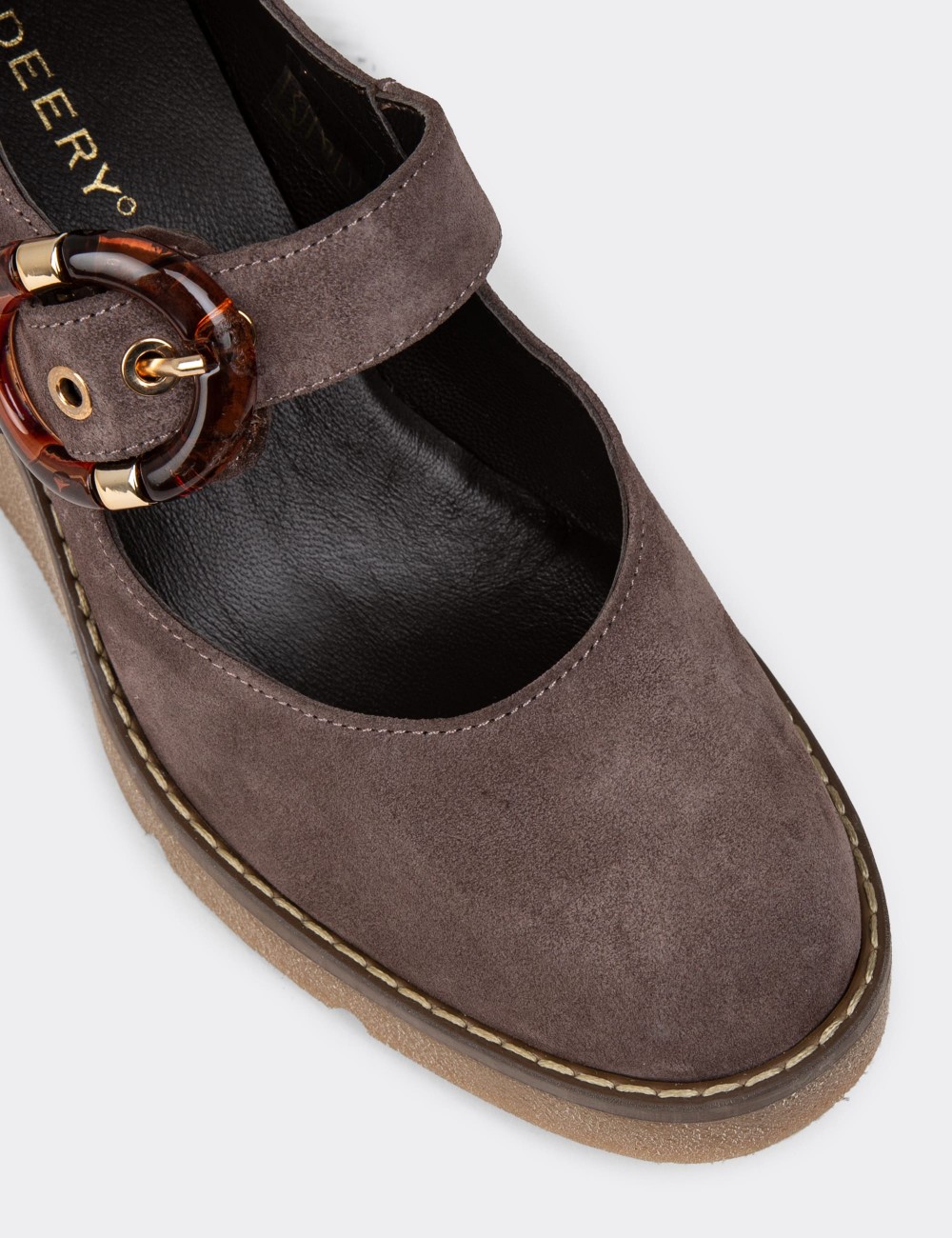 Women's Sandstone Suede Leather Platform Shoes - 61780ZVZNC01 Women's Sandstone Suede Leather Platform Shoes - 61780ZVZNC01