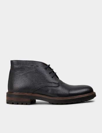 Navy  Leather Desert Boots - 01295MLCVC03