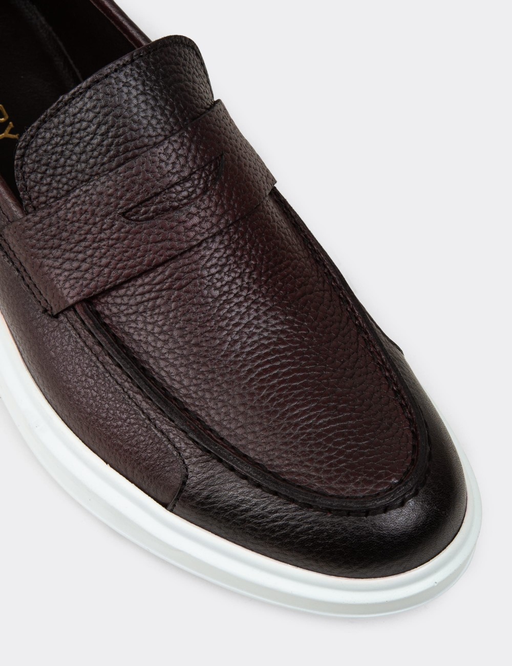 Burgundy  Leather Loafers - 01564MBRDP08