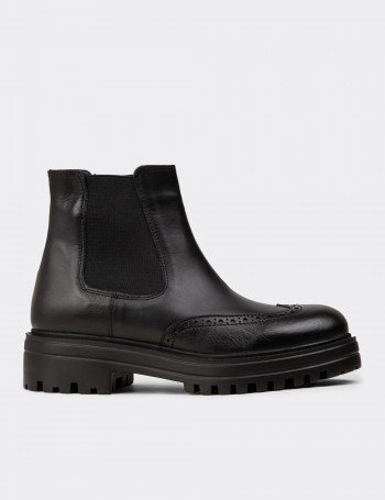 Black  Leather Chelsea Boots - 01800ZSYHE02