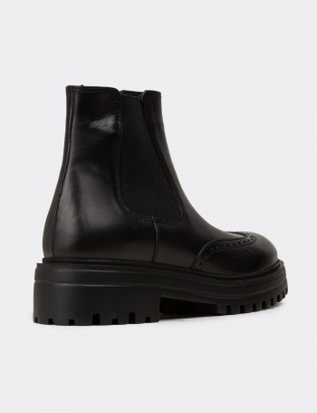 Black  Leather Chelsea Boots - 01800ZSYHE02
