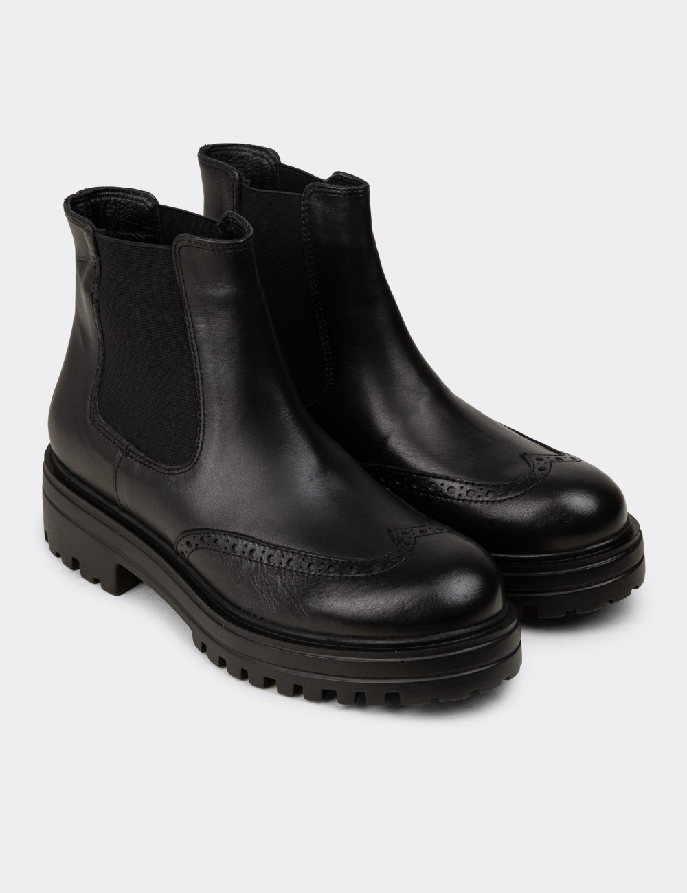 Black  Leather Chelsea Boots - 01800ZSYHE02
