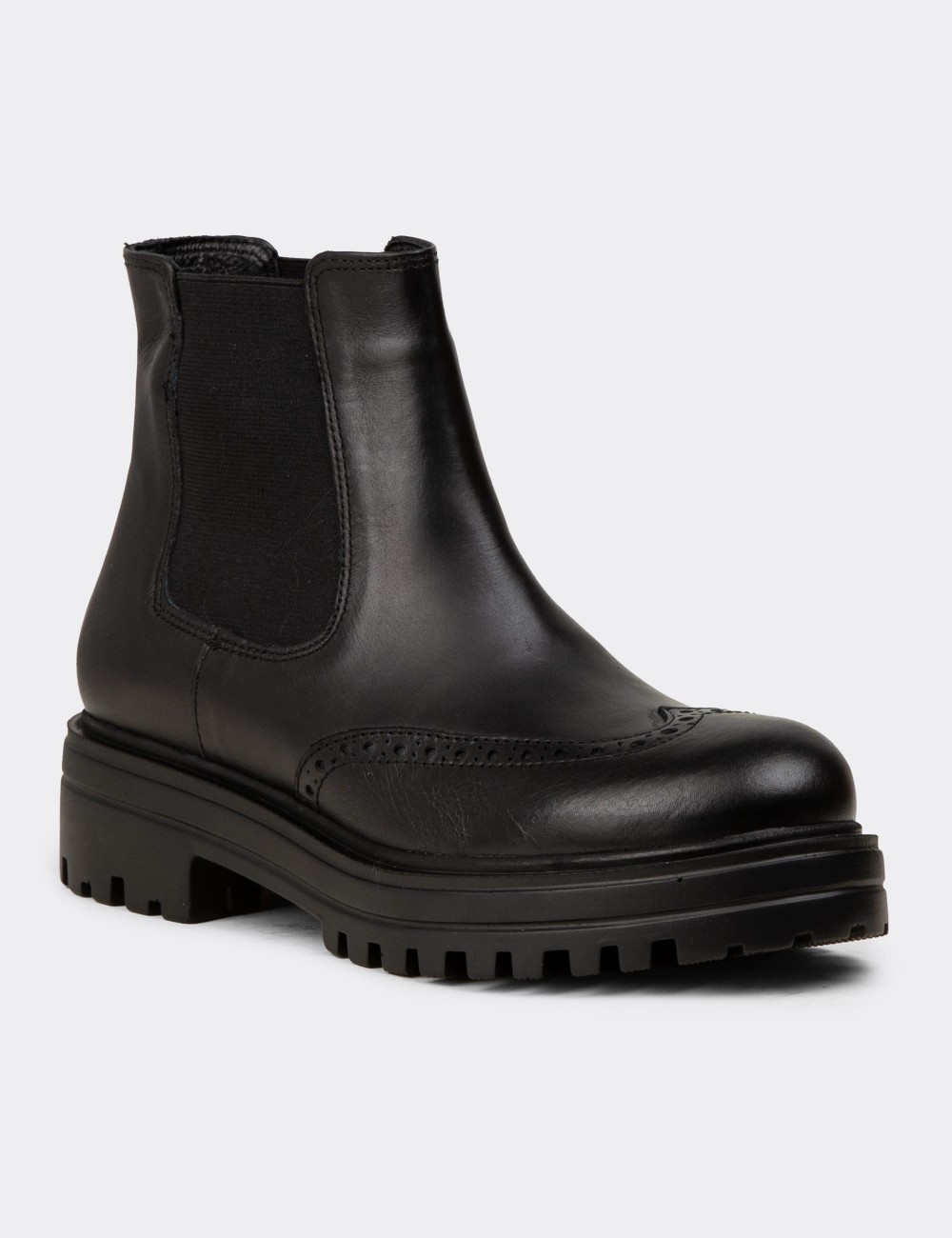 Black  Leather Chelsea Boots - 01800ZSYHE02