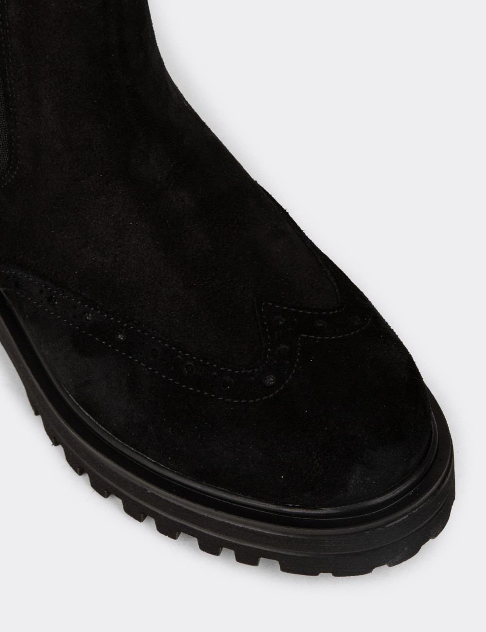 Black Suede Leather Chelsea Boots - 01800ZSYHE03