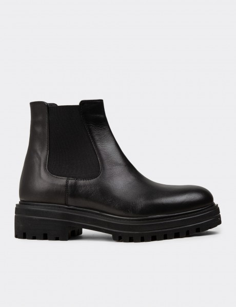Black  Leather Boots