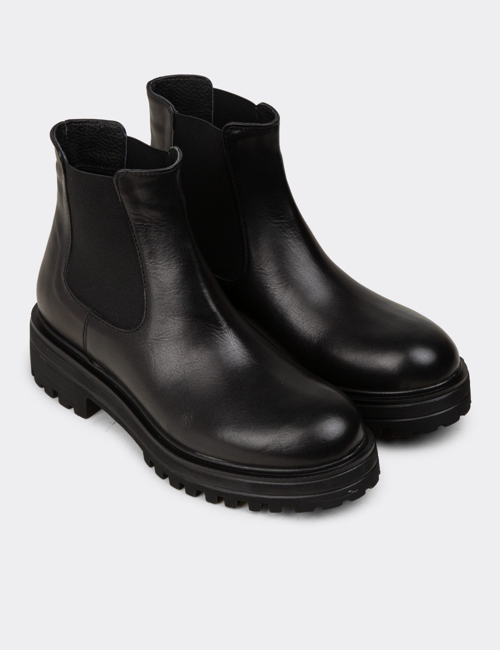 Black  Leather Boots - 01801ZSYHE02