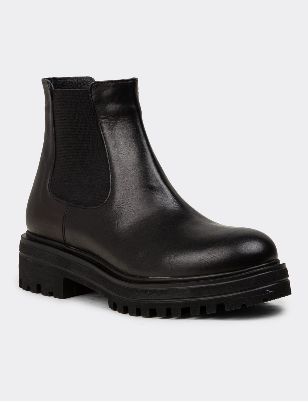 Black  Leather Boots - 01801ZSYHE02