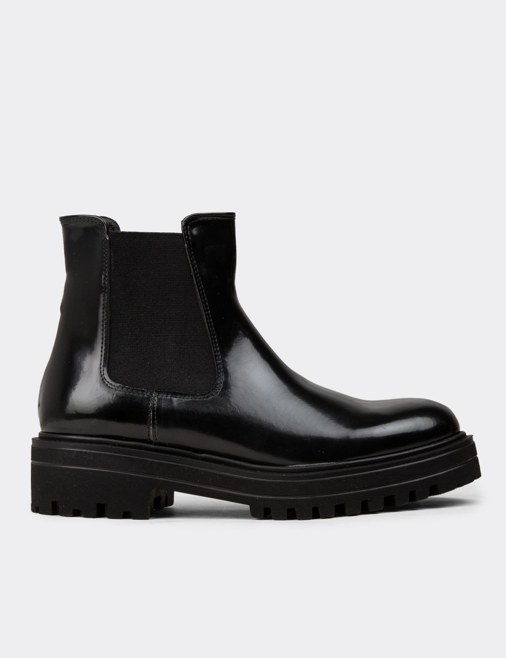 Black  Leather Chelsea Boots - 01801ZSYHE03