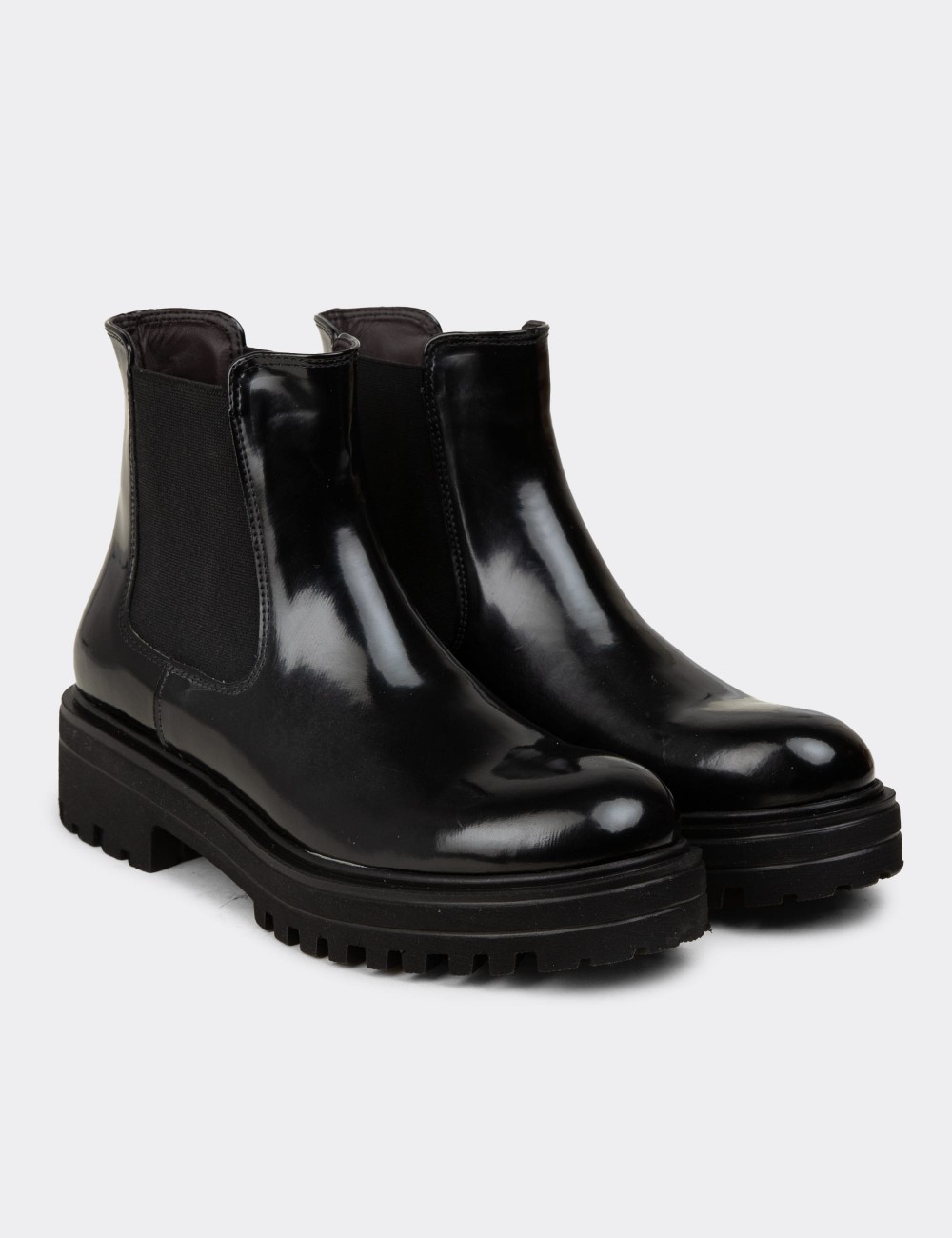 Black  Leather Chelsea Boots - 01801ZSYHE03