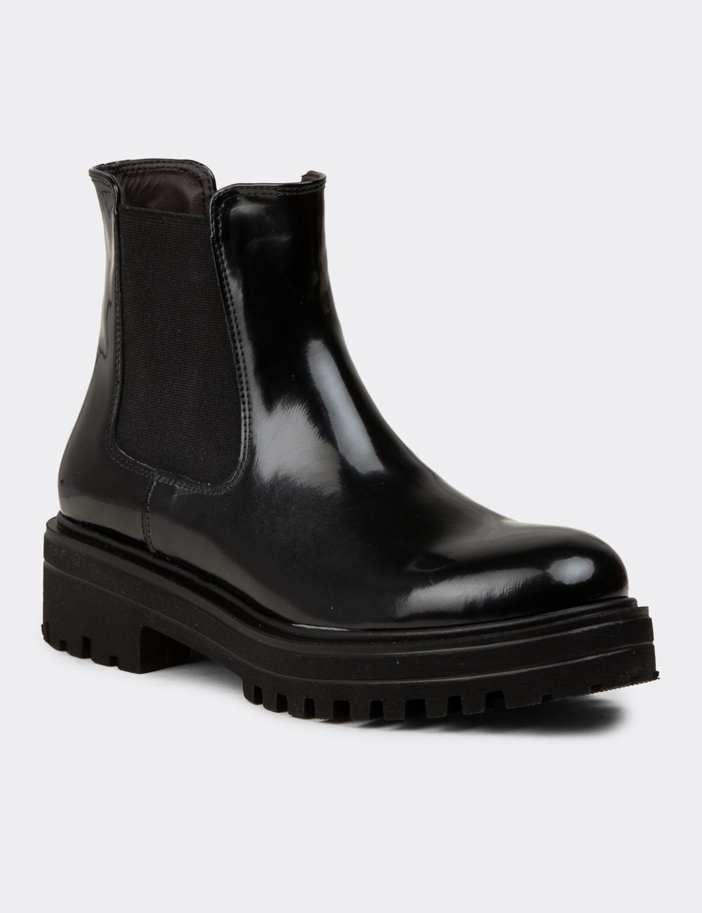 Black  Leather Chelsea Boots - 01801ZSYHE03