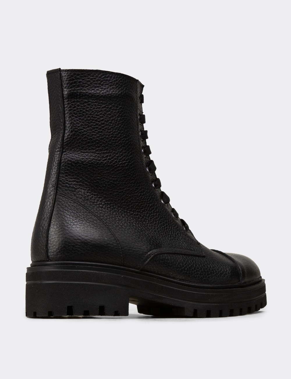 Black  Leather Postal Boots - 01802ZSYHE01