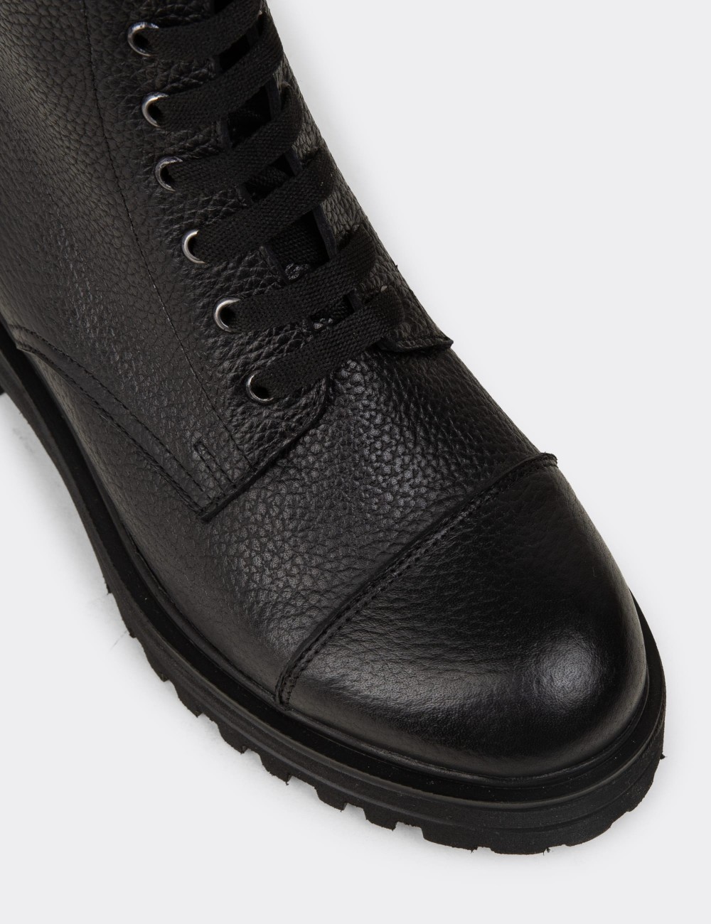 Black  Leather Postal Boots - 01802ZSYHE01