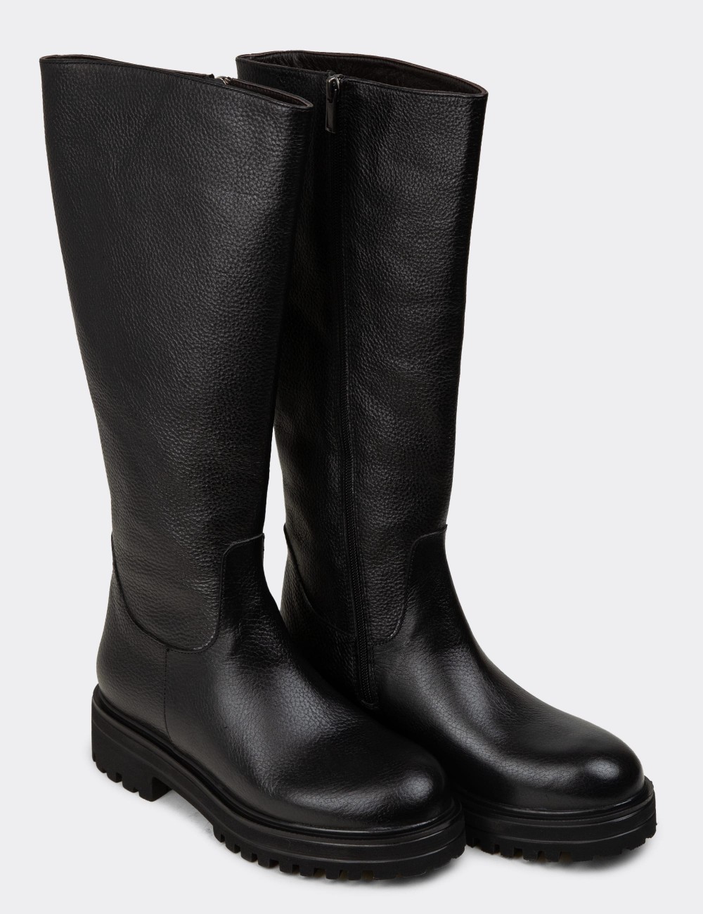 Black  Leather Boots - 01807ZSYHE01