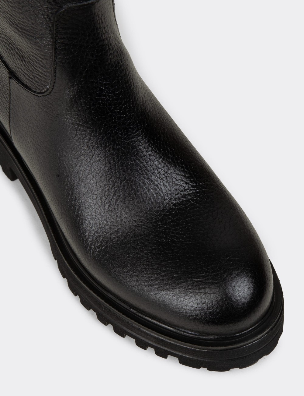 Black  Leather Boots - 01807ZSYHE01