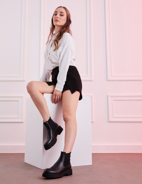 Black  Leather Boots