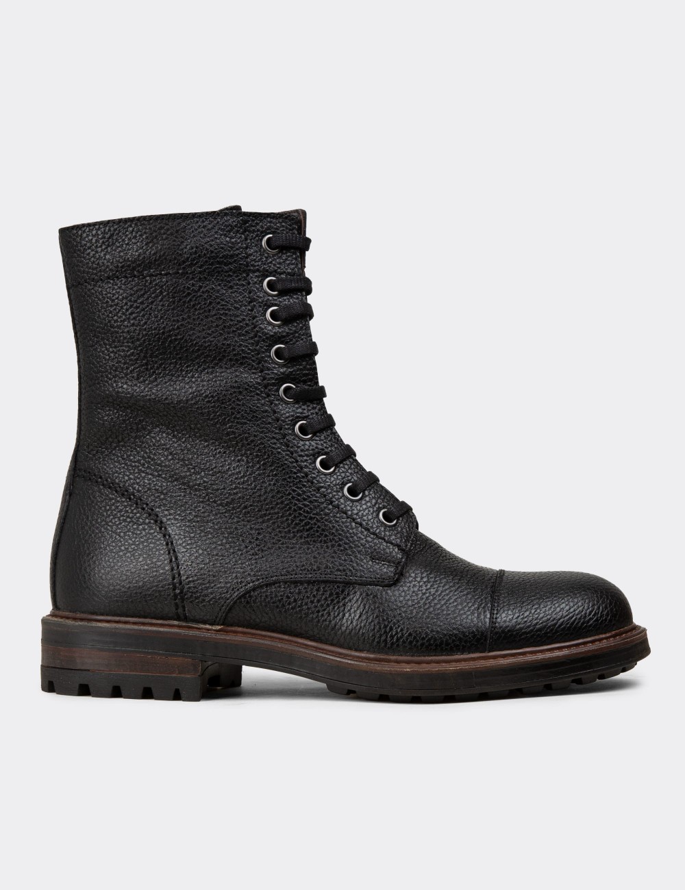 Black  Leather Postal Boots - 01857MSYHC03