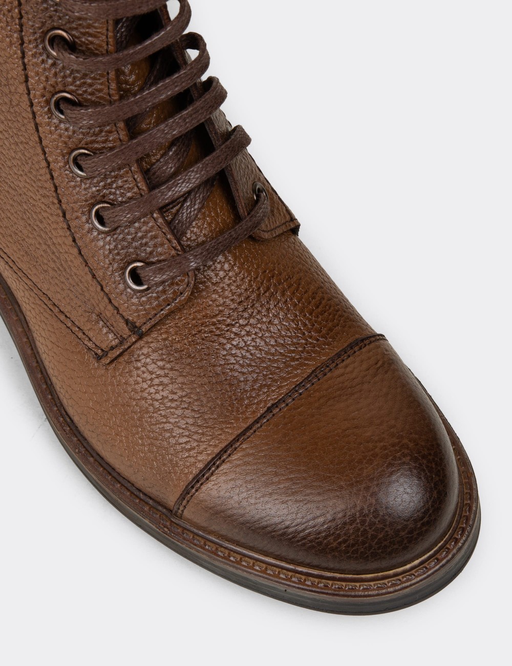 Tan  Leather Postal Boots - 01857MTBAC01