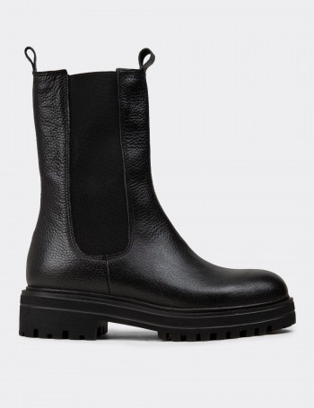 Black  Leather Chelsea Boots - E2020ZSYHC01
