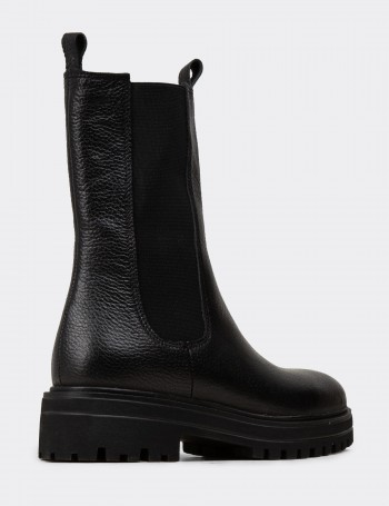 Black  Leather Chelsea Boots - E2020ZSYHC01