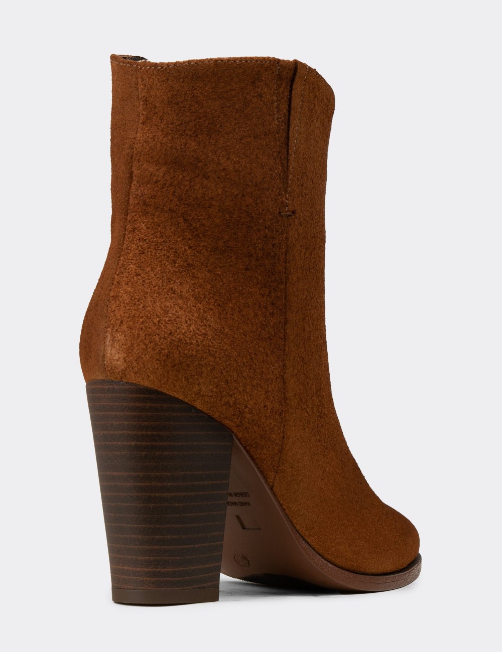 Tan Suede Leather  Boots - E4452ZTBAC01