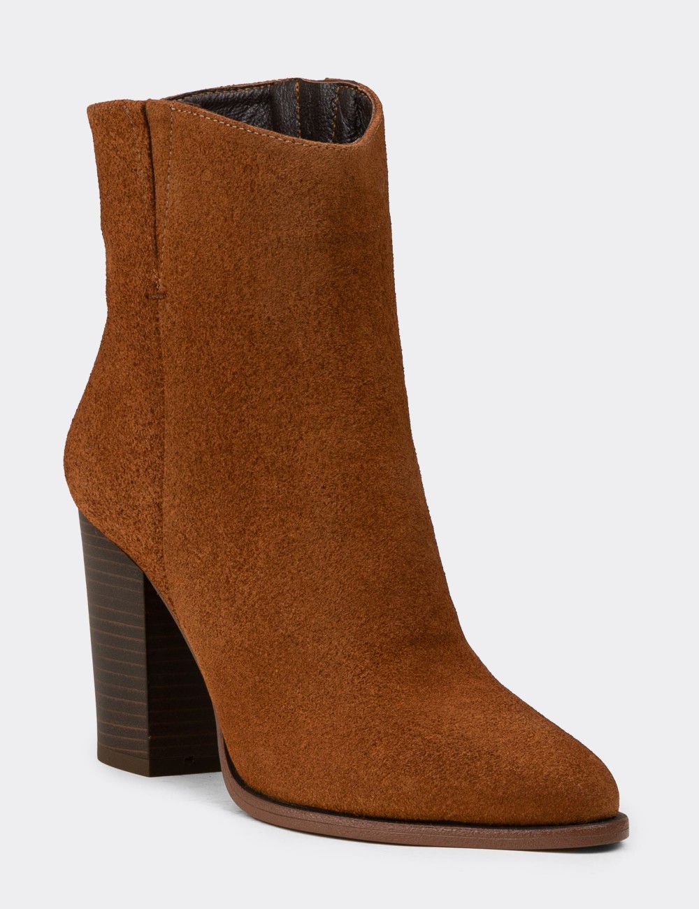Tan Suede Leather  Boots - E4452ZTBAC01