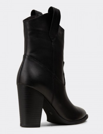 Black  Leather Boots - E4460ZSYHC01
