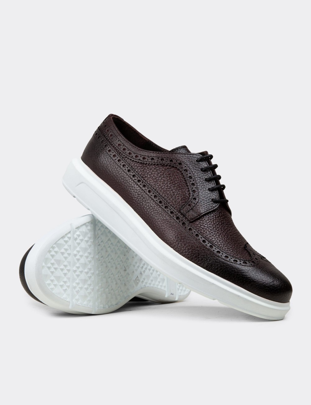 Burgundy  Leather Lace-up Shoes - 01293MBRDP05 Burgundy  Leather Lace-up Shoes - 01293MBRDP05