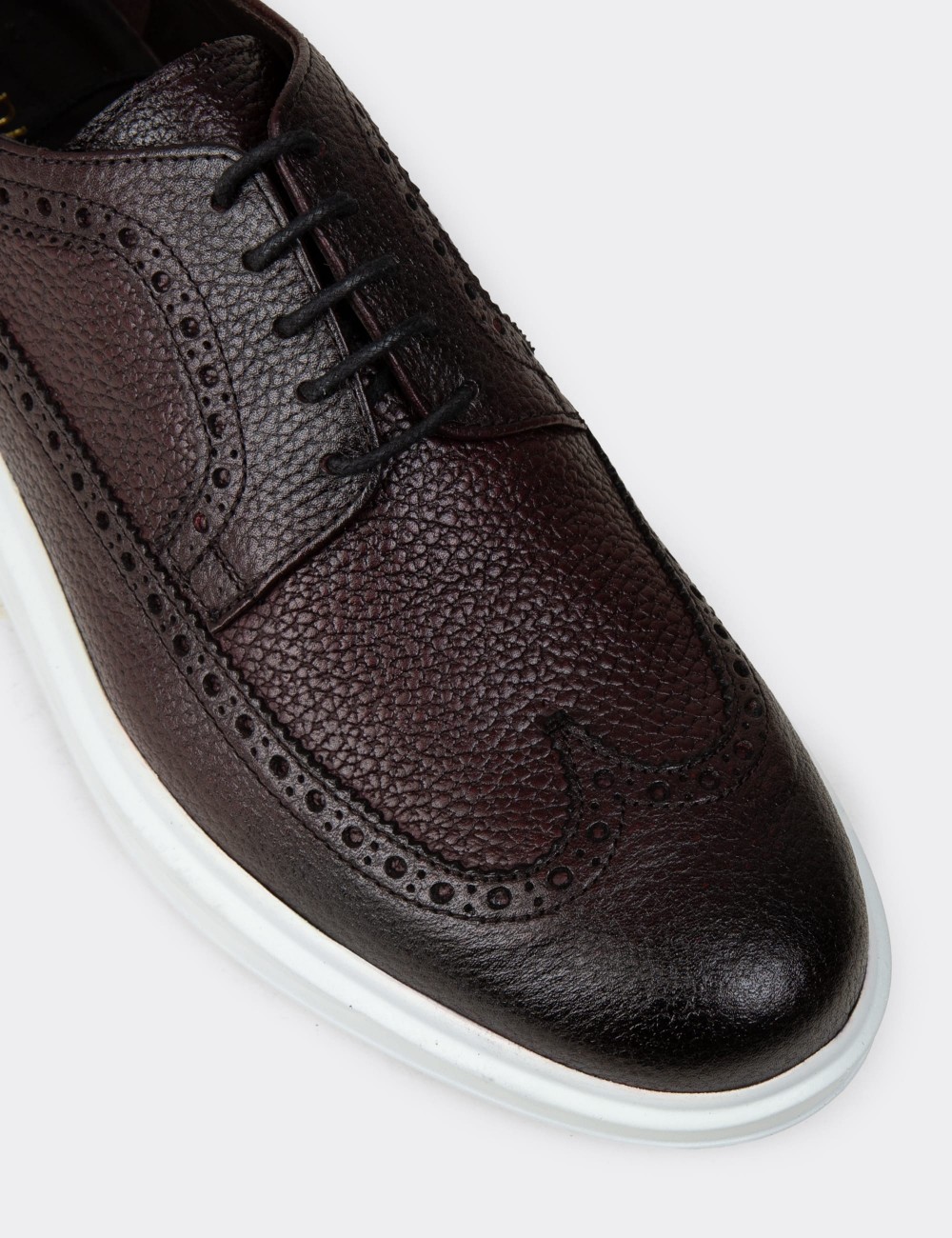 Burgundy  Leather Lace-up Shoes - 01293MBRDP05 Burgundy  Leather Lace-up Shoes - 01293MBRDP05