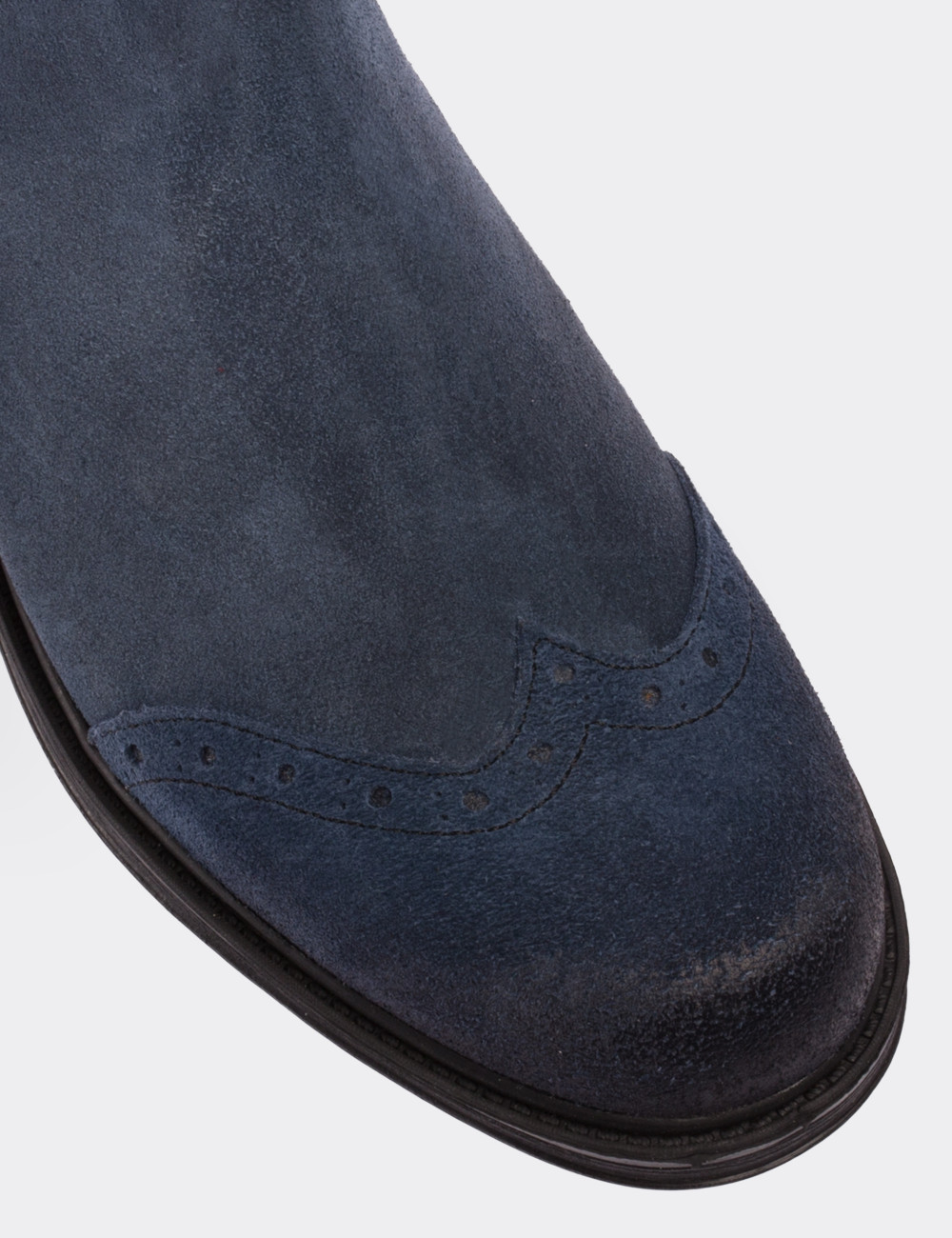 Blue Suede Leather Chelsea Boots - 01572ZMVIC01