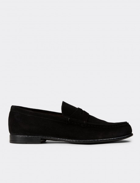 Black  Leather Loafers