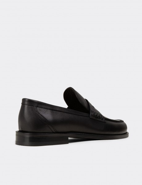 Black  Leather Loafers