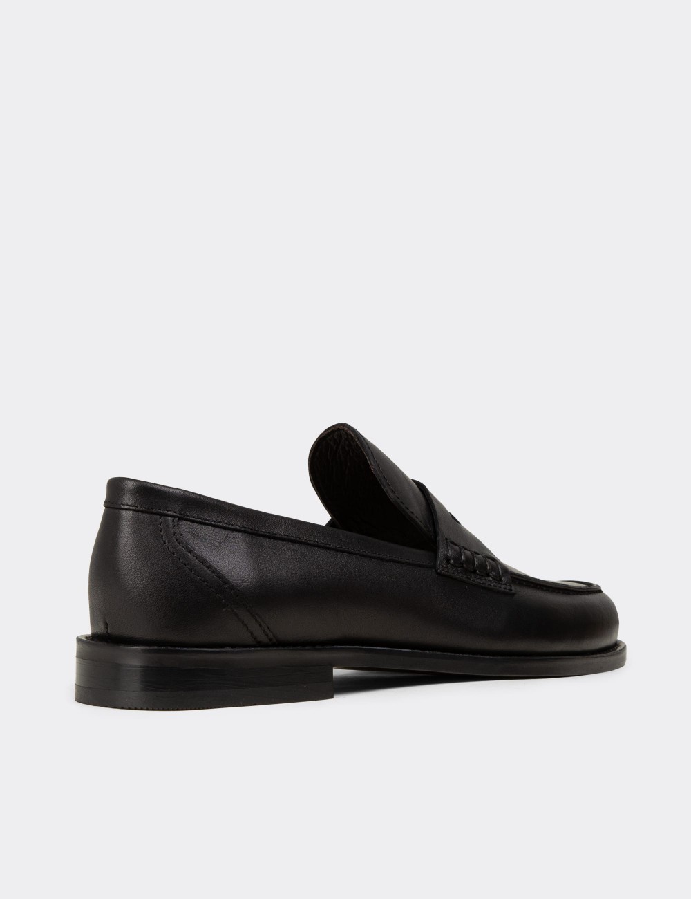 Black  Leather Loafers - 01538MSYHM02