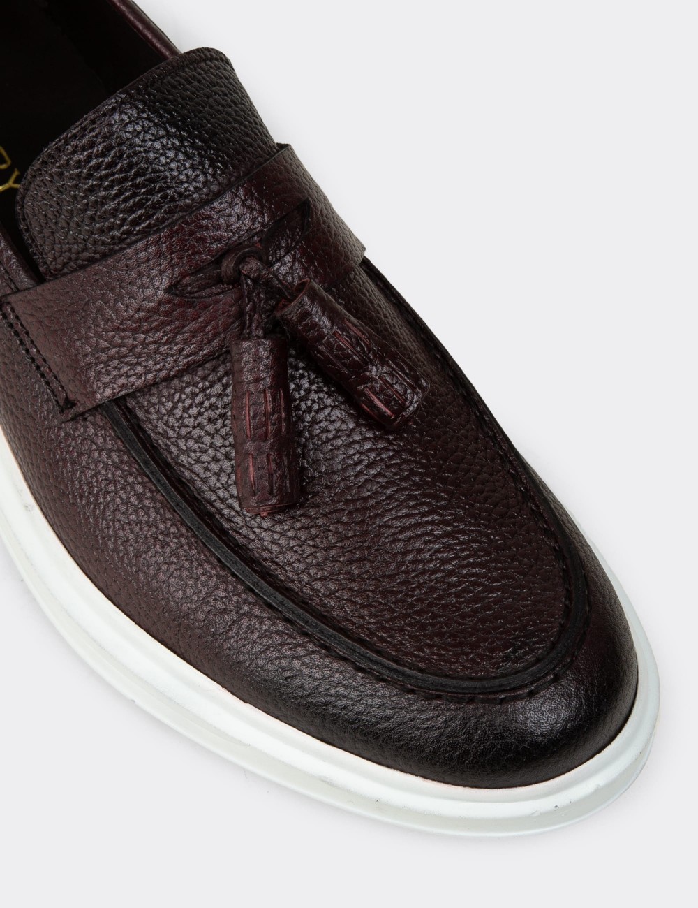 Burgundy  Leather Loafers & Moccasins Shoes - 01587MBRDP02