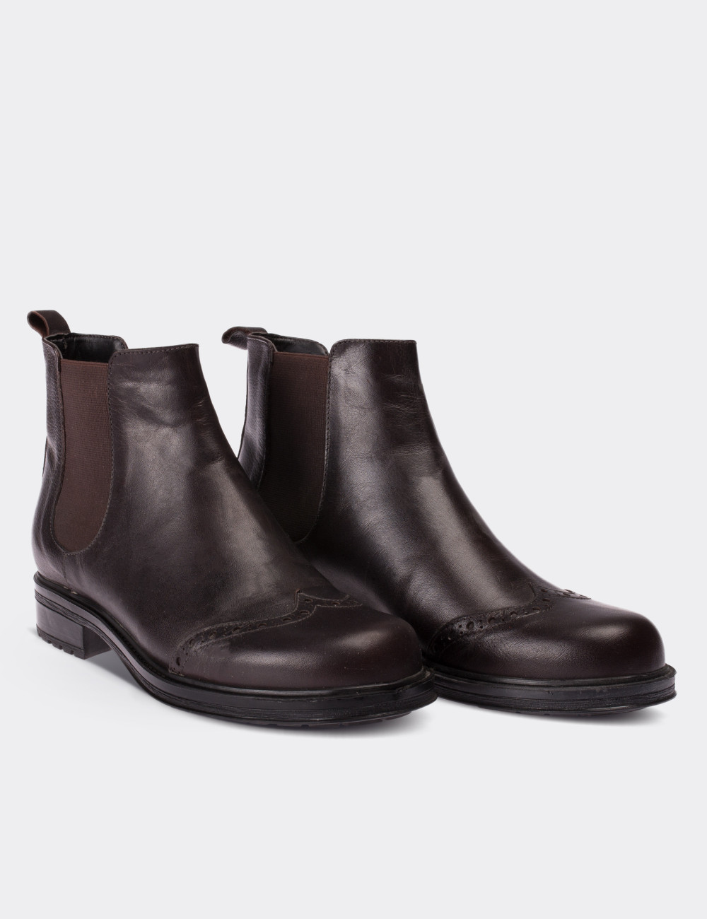 Brown  Leather Chelsea Boots - 01572ZKHVC02
