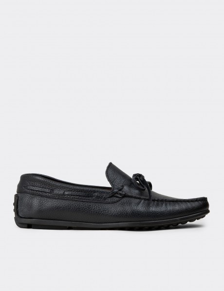 Navy  Leather Driving Shoes