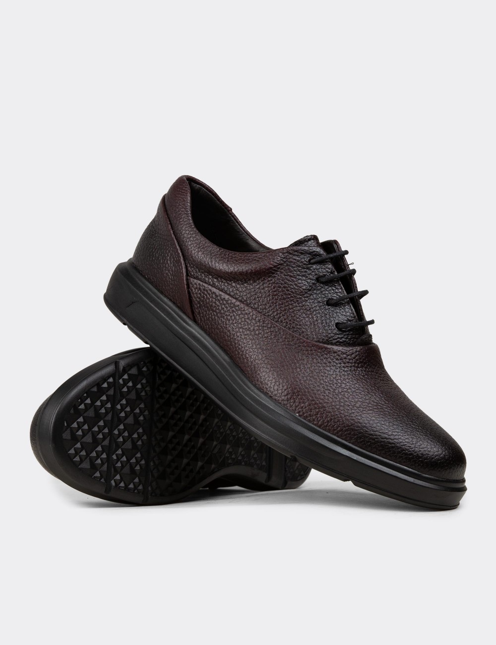 Burgundy  Leather Lace-up Shoes - 01652MBRDP05 Burgundy  Leather Lace-up Shoes - 01652MBRDP05