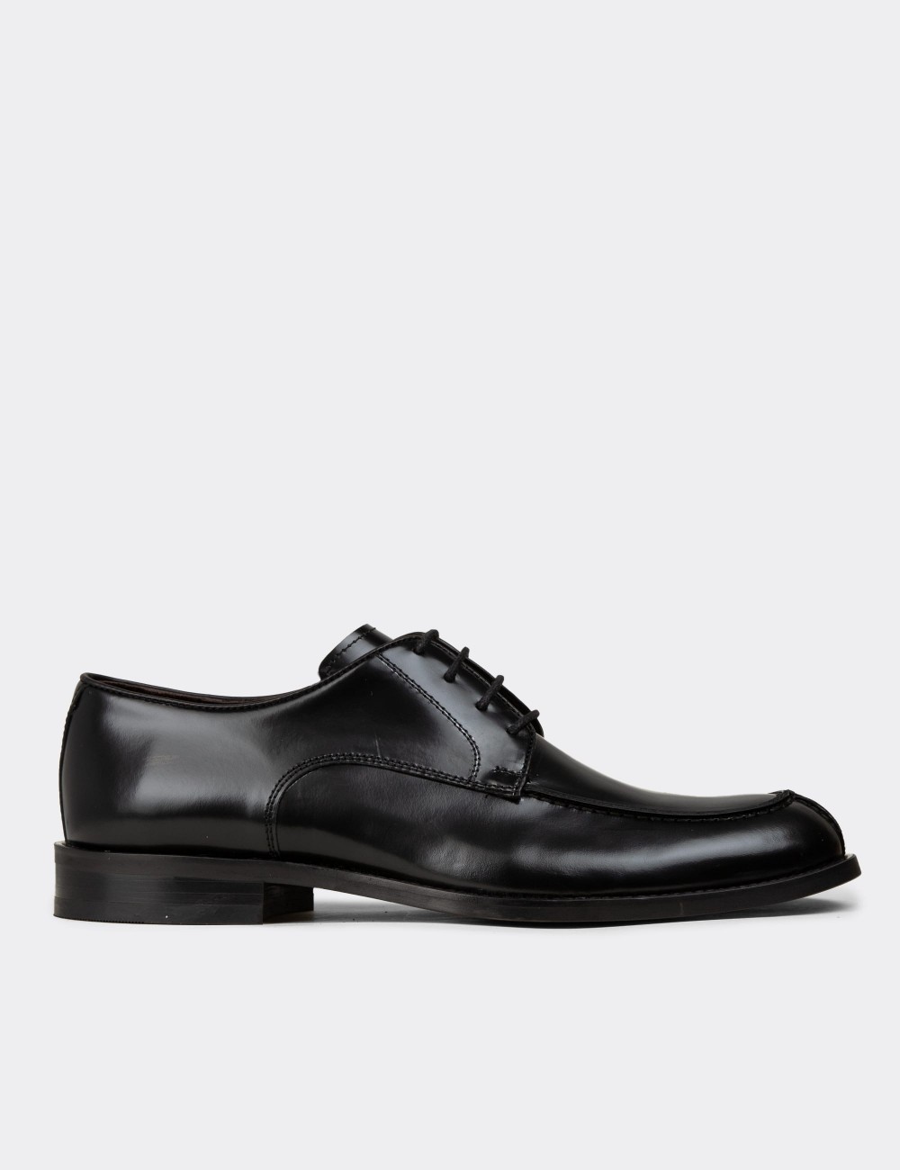 Black  Leather Classic Shoes - 01695MSYHM01