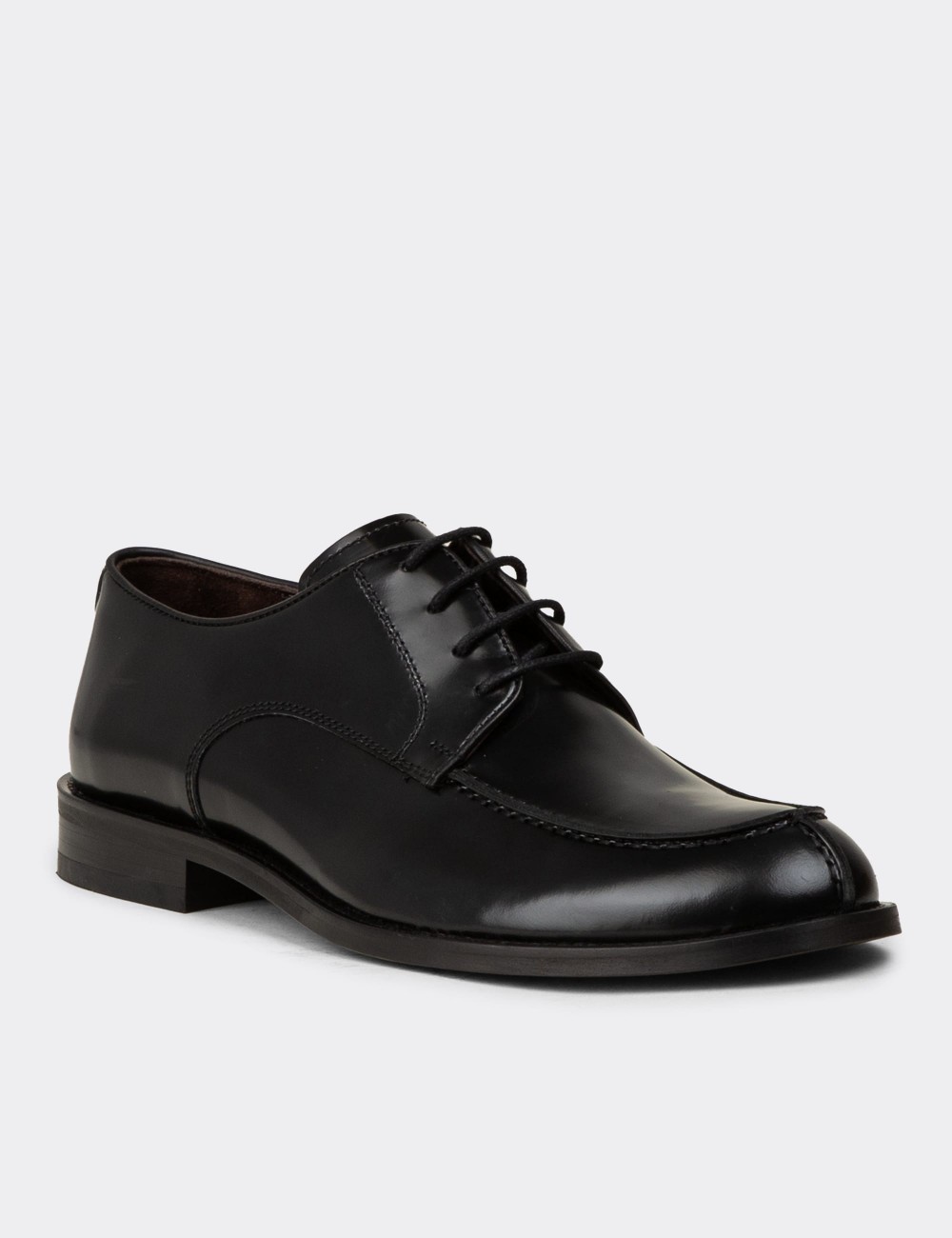 Black  Leather Classic Shoes - 01695MSYHM01