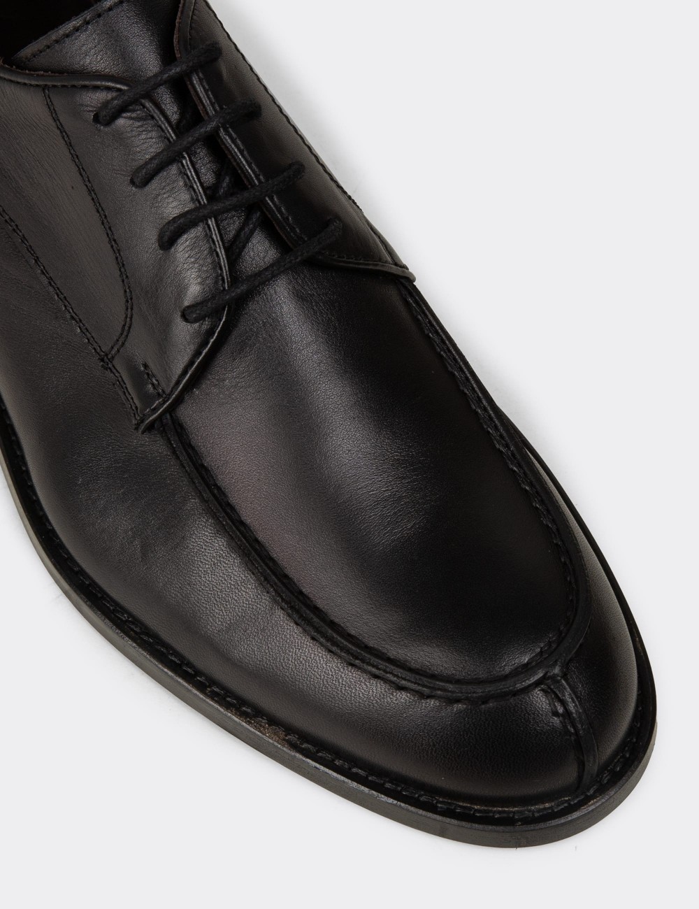 Black  Leather Classic Shoes - 01695MSYHM02