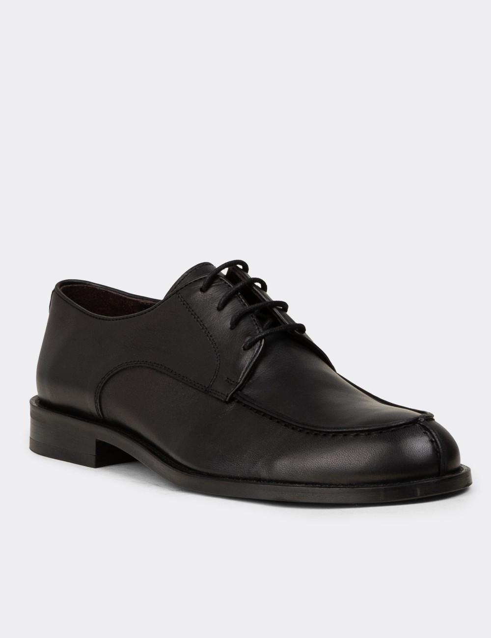 Black  Leather Classic Shoes - 01695MSYHM02