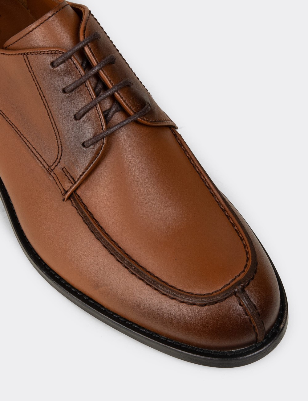 Tan  Leather Classic Shoes - 01695MTBAM01