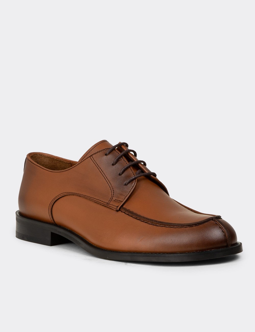 Tan  Leather Classic Shoes - 01695MTBAM01