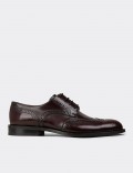 Burgundy  Leather Oxford Shoes