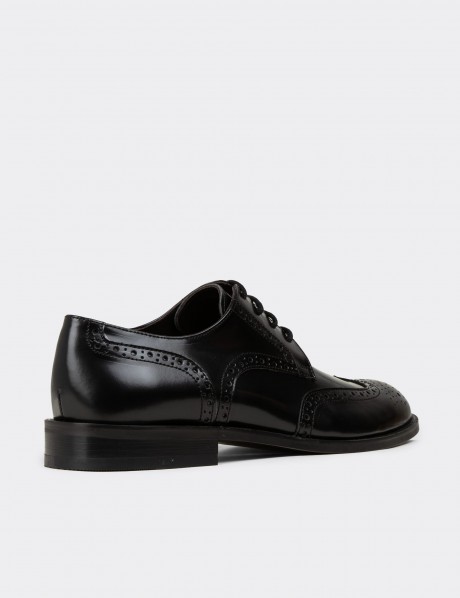 Black  Leather Oxford Shoes